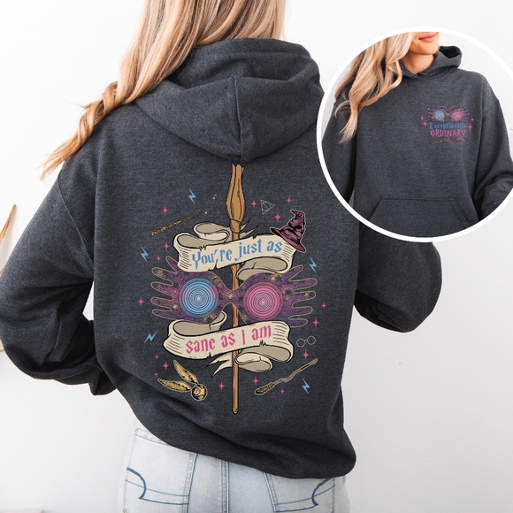 Harry Potter Exceptionally Ordinary Just As Sane As I Am Hoodie Sweatshirt - Picture 6 of 16